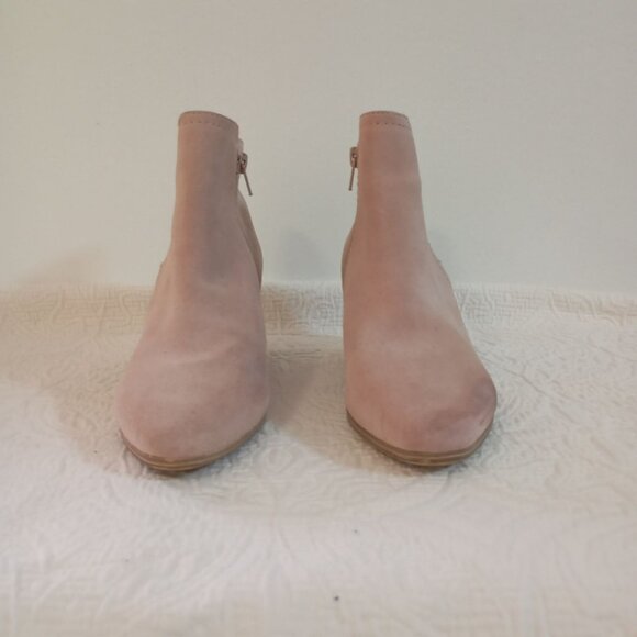 Aldo Womens Ankle Boots Size 7 Pink Suede Block Heel - Picture 2 of 9